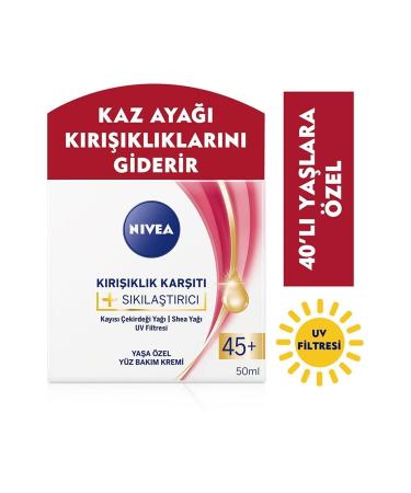 NIVEA Brand: Anti-Wrinkle + Firming Cream 45+ Age 50 Ml Category: Face Cream - Buy Online on GoSupps.com