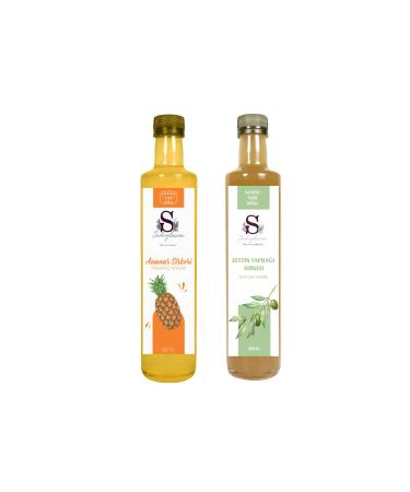 Suheylaana Natural Pineapple Vinegar 500 Ml And Natural Olive Leaf Vinegar 500 Ml