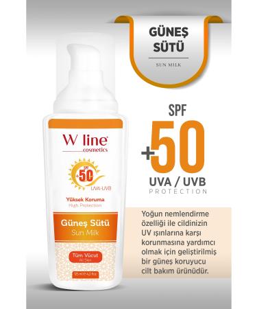 wline UV Protection Refreshing After Sun Spf50+ Face and Body Sun Milk 125ml - Buy Online on GoSupps.com