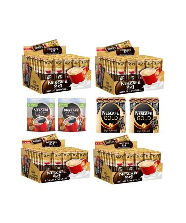 Nescafe Three in One Milk Foam 48 Piece Set 4 Packs Stick Coffee Plain Gold 20 Piece 4 Packs