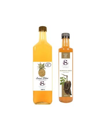 S heylaana Natural Pineapple Vinegar 1000 ml and Carob Vinegar 500 ml