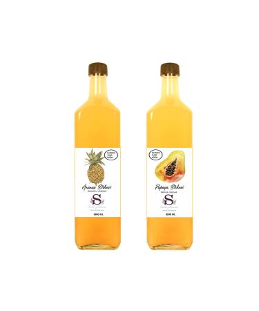 Suheylaana Natural Pineapple Vinegar 1000 Ml And Natural Papaya Vinegar 1000 Ml