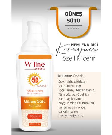 wline UV Protection Refreshing After Sun Spf50+ Face and Body Sun Milk 125ml - Buy Online on GoSupps.com
