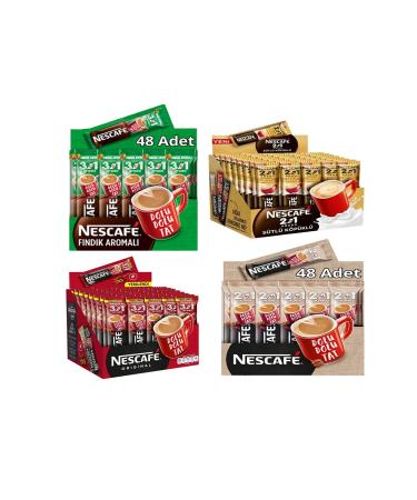 Nescafe Mixed Set Hazelnut Milk Sugar Plain Mixed Package 4 Pack 48 Piece Set