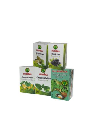 Nursima Mint - Lemon Tea Herbal Tea Set 5 Pieces X 20 Pieces