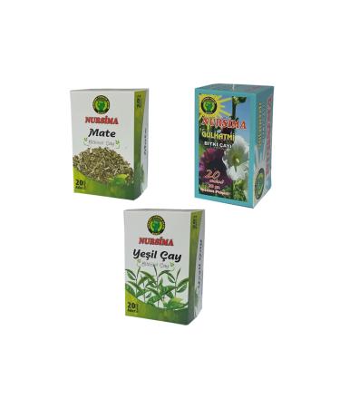 Nursima Hollyhock Tea Herbal Tea Set 3 Pieces X 20 Pieces