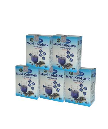 Nursima Blue Butterfly Herbal Tea Set 5 Pieces X 40 Pieces
