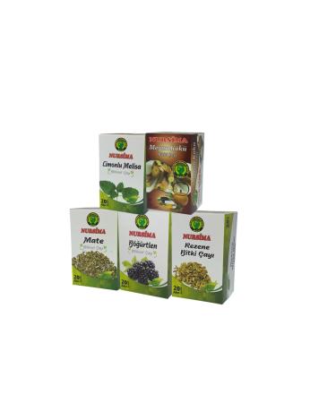 Nursima Mate Tea Herbal Tea Set 5 Pieces X 20 Pieces