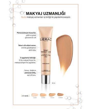 Lierac Teint Perfect Bronze Beige/4 Perfect Skin Texture Brightening Fluid Foundation - Buy Online on GoSupps.com