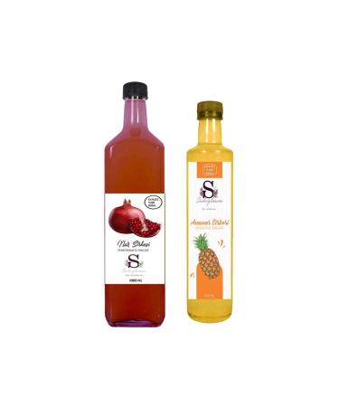 Suheylaana Natural Pomegranate Vinegar 1000 Ml And Natural Pineapple Vinegar 500 Ml