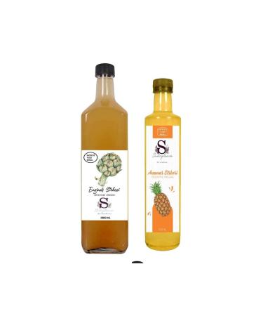 S heylaana Natural Artichoke Vinegar 1000 Ml And Natural Pineapple Vinegar 500 Ml