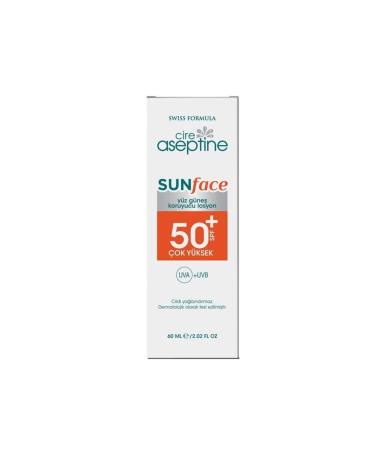 Cire Aseptine Sunface Spf 50+ High Protection Uva +Uvb Face Sunscreen Lotion 60 ml - Buy Online on GoSupps.com