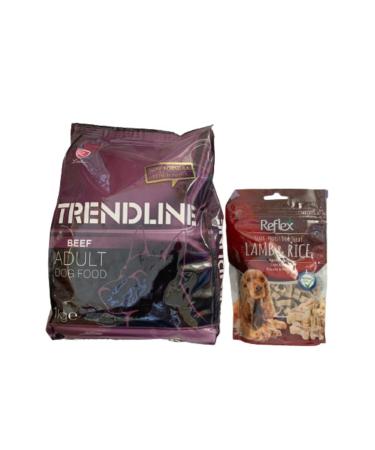 Trendline Dog Food 1 Kg & Reflex Lamb Rice Reward Biscuit 150 gr.