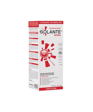 Solante Acnes Spf50+ Sunscreen Lotion 150ml | Anti-Acne Care