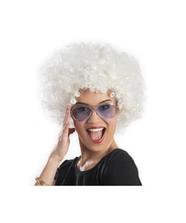 White Color Curly Afro Bonus Wig