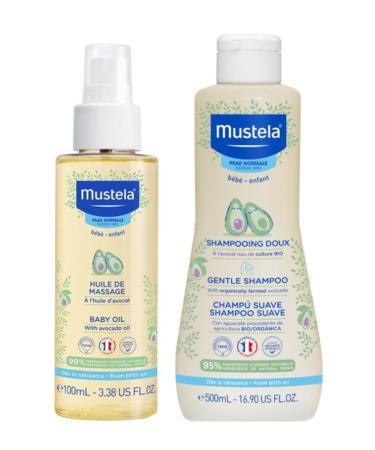Mustela Baby Care Massage Oil 100ml - Gentle No Tears Baby Shampoo 500 Ml