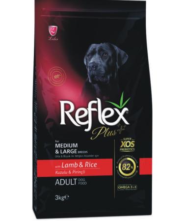 Reflex Medium and Large Breed Adult Dog Food with Lamb Meat and Rice 3kg
