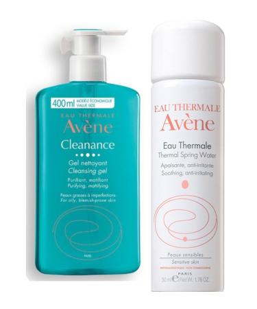 Avene Cleanance Face and Body Cleansing Gel 400 Ml - Thermal Water 50 Ml