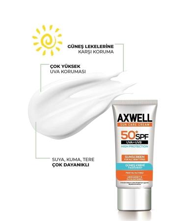 AXWELL Spf 50+ 2 Li Set Anti-Stain Moisturizing High Protection Sun Cream 50 Ml - Buy Online on GoSupps.com