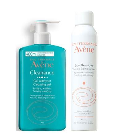 Avene Cleanance Face and Body Cleansing Gel 400 Ml - Thermal Water 300 Ml