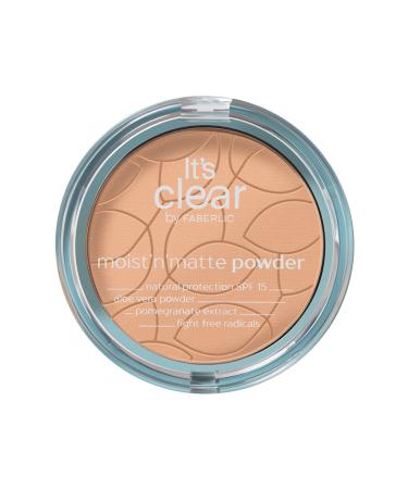 Faberlic Moist'n'matte Moisturizing Face Powder Tone "Warm Beige" - 7.0 gr