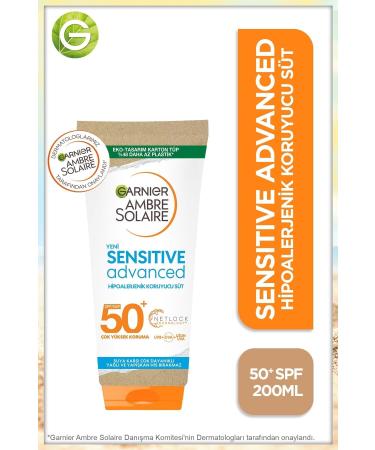 Garnier Ambre Solaire Sensitive Advanced Vegan Sunscreen Milk (gkf50+ 200ml)