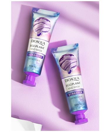 BIOAQUA Eggplant Purifying Brightening Moisturizing Mud Clay Mask 50 gr - Buy Online on GoSupps.com