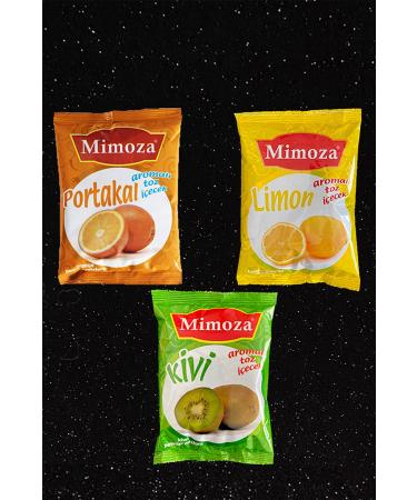 Mimosa Vitamin C Flu Tea Hot Powder Drink Oraleti Orange Lemon Kiwi Winter Fruit Tea Set of 3 750 Grams.