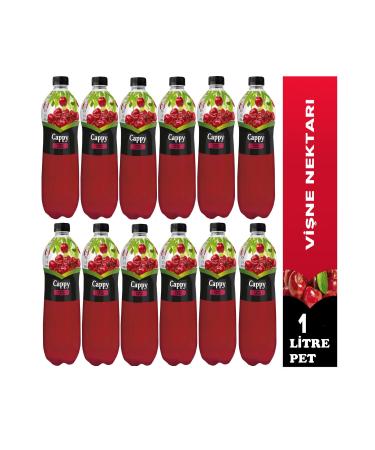 Cappy Cherry Juice 1 Liter Pet Bottle 12 Pieces Renewed Taste Perfect Taste 12 Pieces