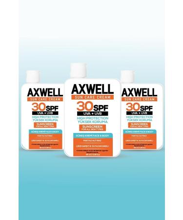 AXWELL Sun Care Cream Sun Cream High Protection 30 Spf 100ml 3 Pack Deal Set