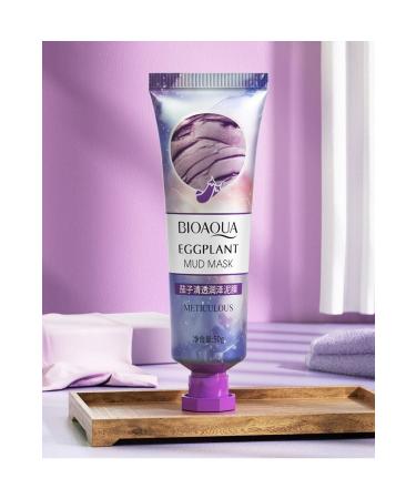 BIOAQUA Eggplant Purifying Brightening Moisturizing Mud Clay Mask 50 gr - Buy Online on GoSupps.com