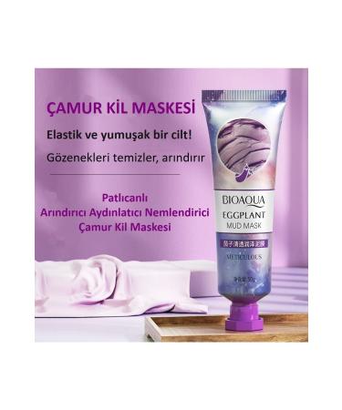 BIOAQUA Eggplant Purifying Brightening Moisturizing Mud Clay Mask 50 gr - Buy Online on GoSupps.com