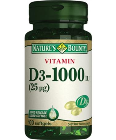 Natures Bounty Vitamin D3 1000 Iu 100 Softgel