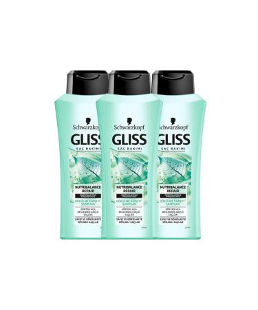 Gliss Nutribalance Repair Anti-Hair Loss Shampoo 360 ml X3 Pieces