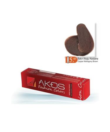 AKOS Copper Akaju Chestnut Color Hair Dye for Women 60 gr Dye No 5.45