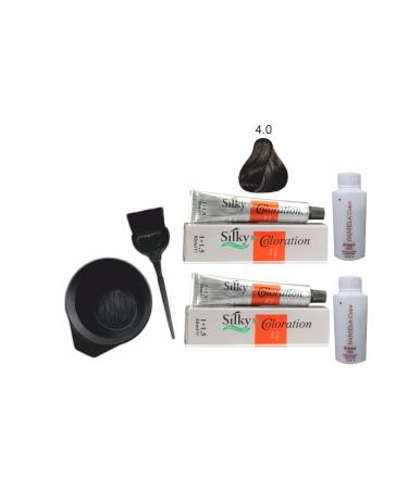 Silky Herbal Hair Dye 5.1 Light Ash Brown 1+1.5 50ml X2pcs