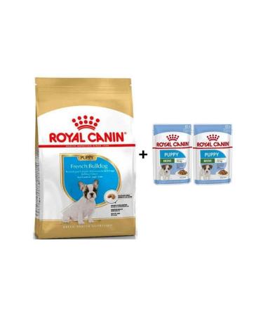 Royal Canin French Bulldog Puppy Food 3 kg + 2 Pieces Wet Food