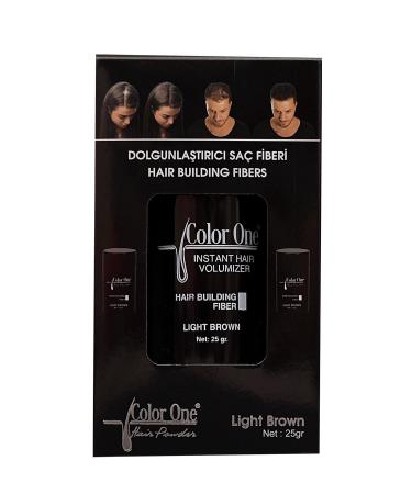 Color One Hair Building Fibers Light Brown Volumizing Super Hair Fiber Light Brown 25g