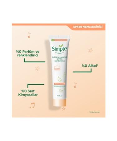 Simple Protect&Glow Moisturizer for Dull Skin with Sun/Blue Light/Environmental Protection SPF30 40 ml - Buy Online on GoSupps.com