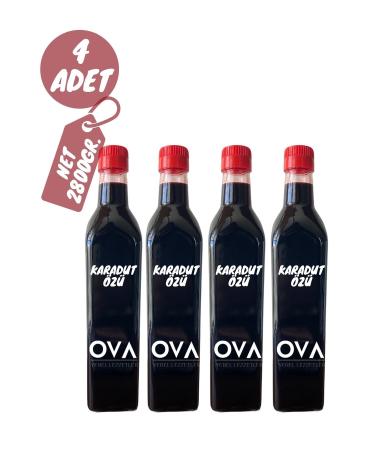 Plain Local Flavors Black Mulberry Extract Traditional Production Glass Bottle 4x700 G - From the Aegean Region