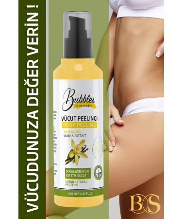 bs bubbles cosmetic Nourishing Purifying and Moisturizing Body Peeling 2 Times Strong 250ml Vanilla Extract - Buy Online on GoSupps.com