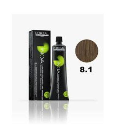 INOA Ko ak Cosmetics 8.1 Number Light Blonde Ash Hair Dye 60 Ml (oxidant-free)