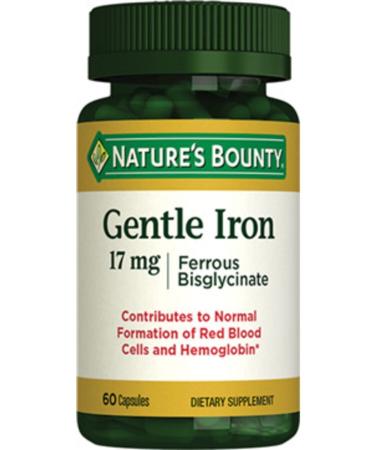 Natures Bounty Gentle Iron 17 Mg Food Supplement 60 Capsules