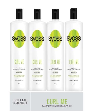 Syoss Curle Me Soy Protein Hair Care Cream for Wavy and Curly Hair 500 Ml X 4 Pieces