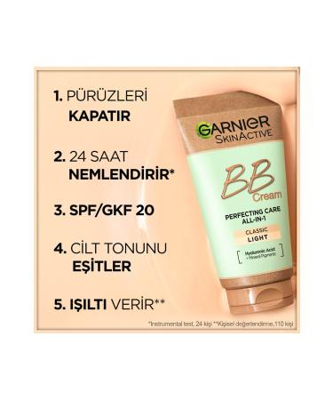 Garnier BB Cream - 5 Effect Miraculous Moisturizer Spf 15 Light Tone - 50 ml - Buy Online on GoSupps.com