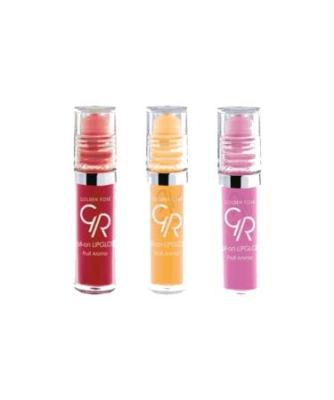 Golden Rose Fruit Lip Gloss - Roll On Lipgloss Orange+strawberry+banana 8691190890520