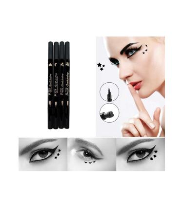 Double Sided Moon - Star - Heart and Flower Patterned Pencil Eyeliner 4 Pieces - Buy Online on GoSupps.com