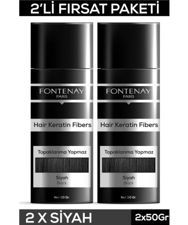 Fontenay Hair Volumizing Keratin Fibers Black Topical Hair Powder 50gr X2