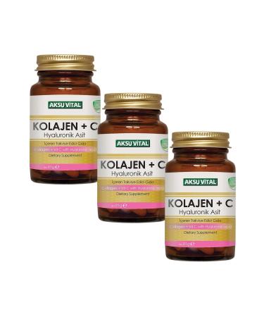 Aksu Vital Collagen + Vitamin C & Hyaluronic Acid 60 Tablets X 3 Pieces