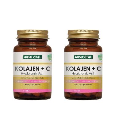 Aksu Vital Collagen + Vitamin C & Hyaluronic Acid 60 Tablets X 2 Pieces